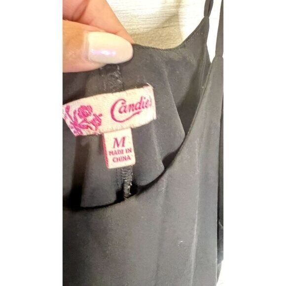 Candie's Women's Sleeveless Lace Trim‎ Spaghetti Strap Camisole Cami Tank top - Picture 5 of 7